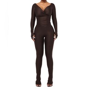 COUCOO LANAI SET - LEGGINGS  + TOP (CHOCOLATE)